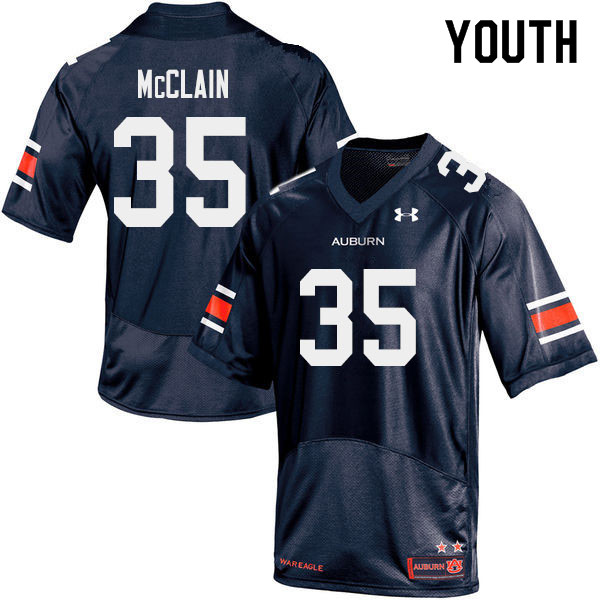 Auburn Tigers Youth Zakoby McClain #35 Navy Under Armour Stitched College 2019 NCAA Authentic Football Jersey GRG5174WN